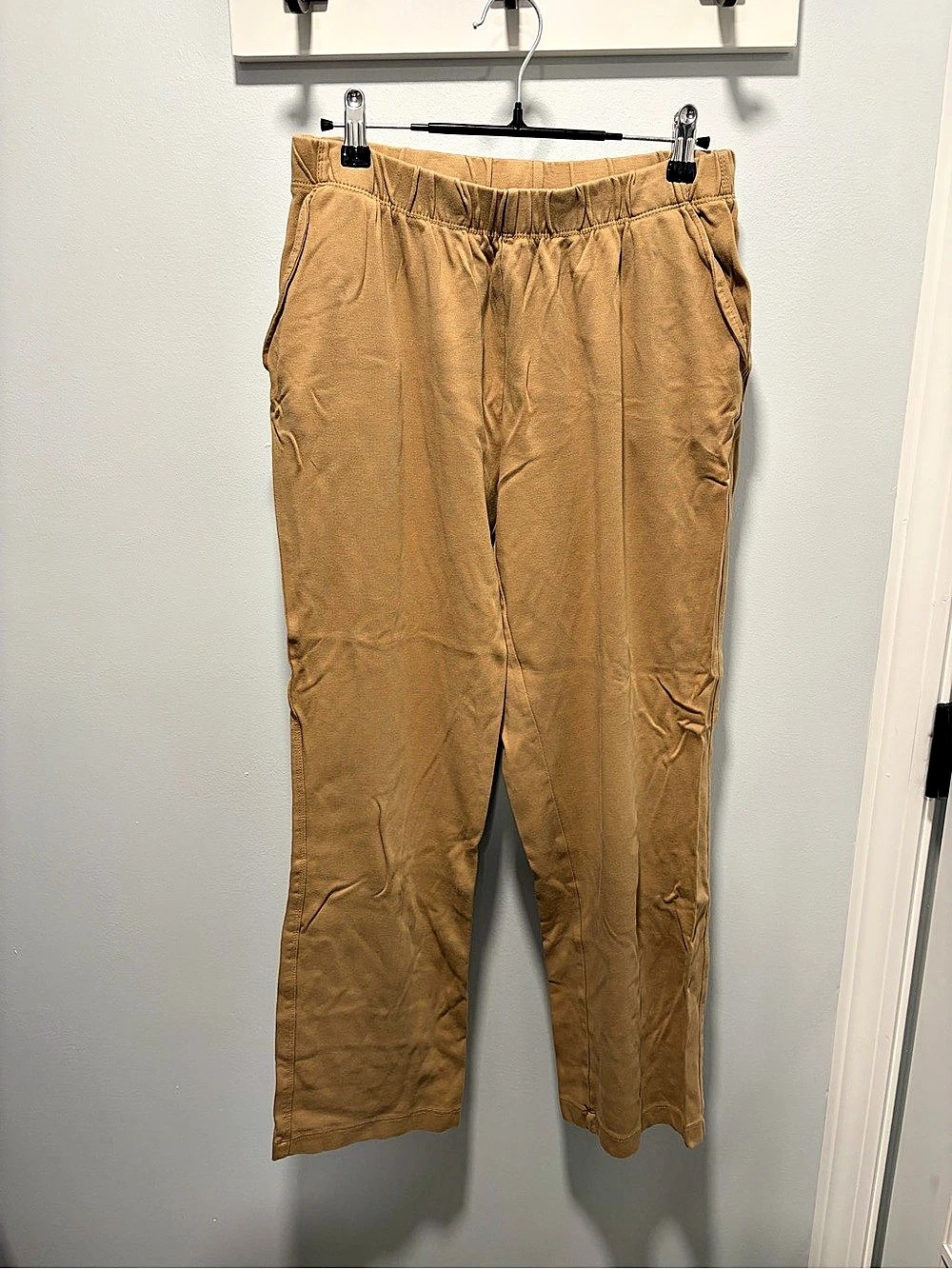 Lands' End Cotton Straight Leg Sweatpants in Brown Size Medium